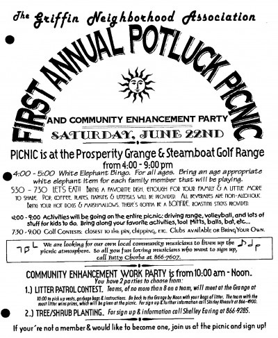 First Annual Potluck Picnic poster